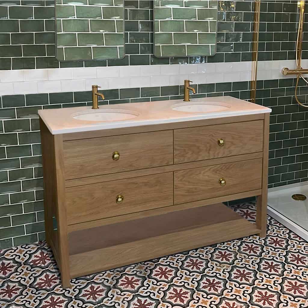 ava oak large bathroom vanity unit | undercounter basin(s)