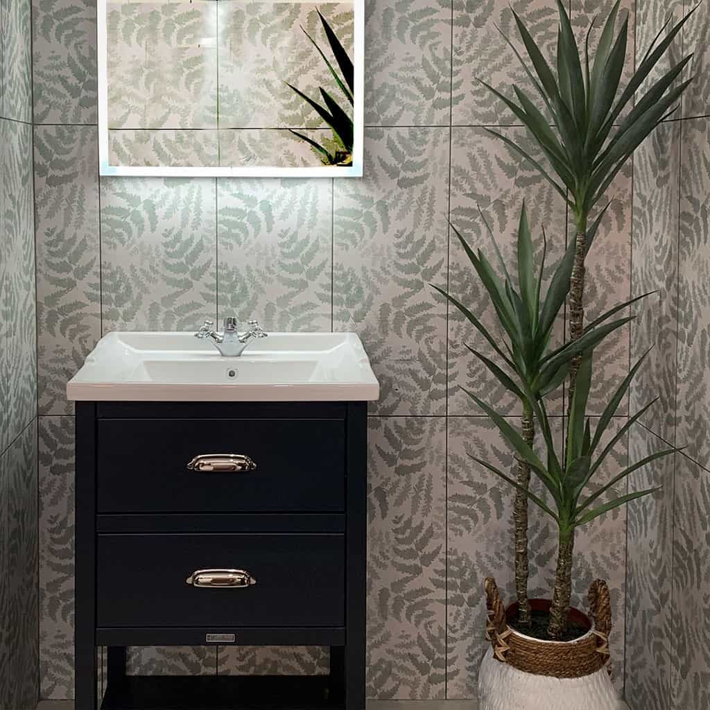 ava painted bathroom unit with traditional ceramic sink
