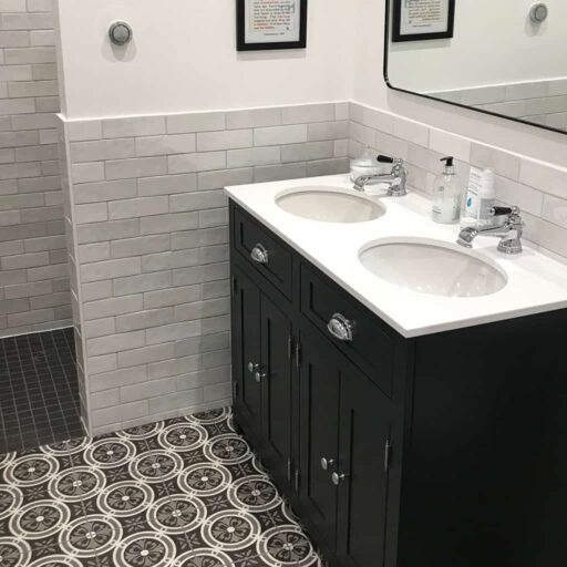 HOPE Black Painted Twin Sink Bathroom Vanity Unit Bespoke