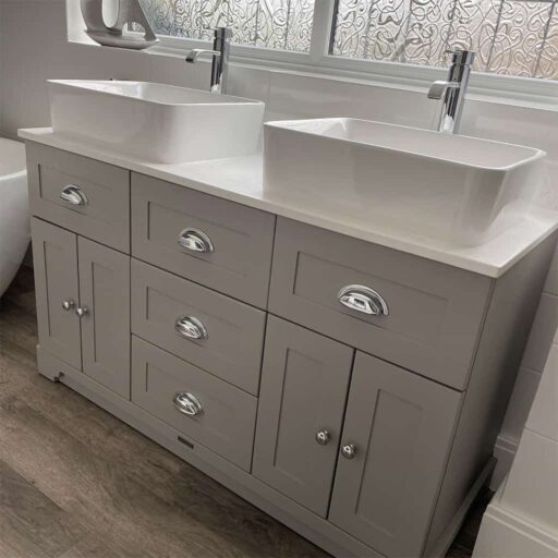 LOUISE Bespoke Double Painted Grey Vanity Sink Unit | Harvey-George