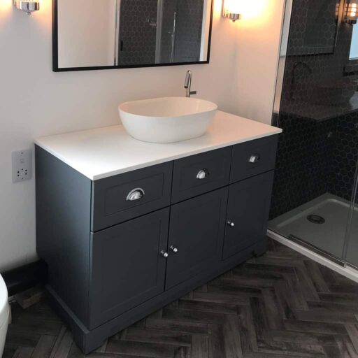 Louise Large Bespoke Bathroom Vanity Unit Painted Dark Grey