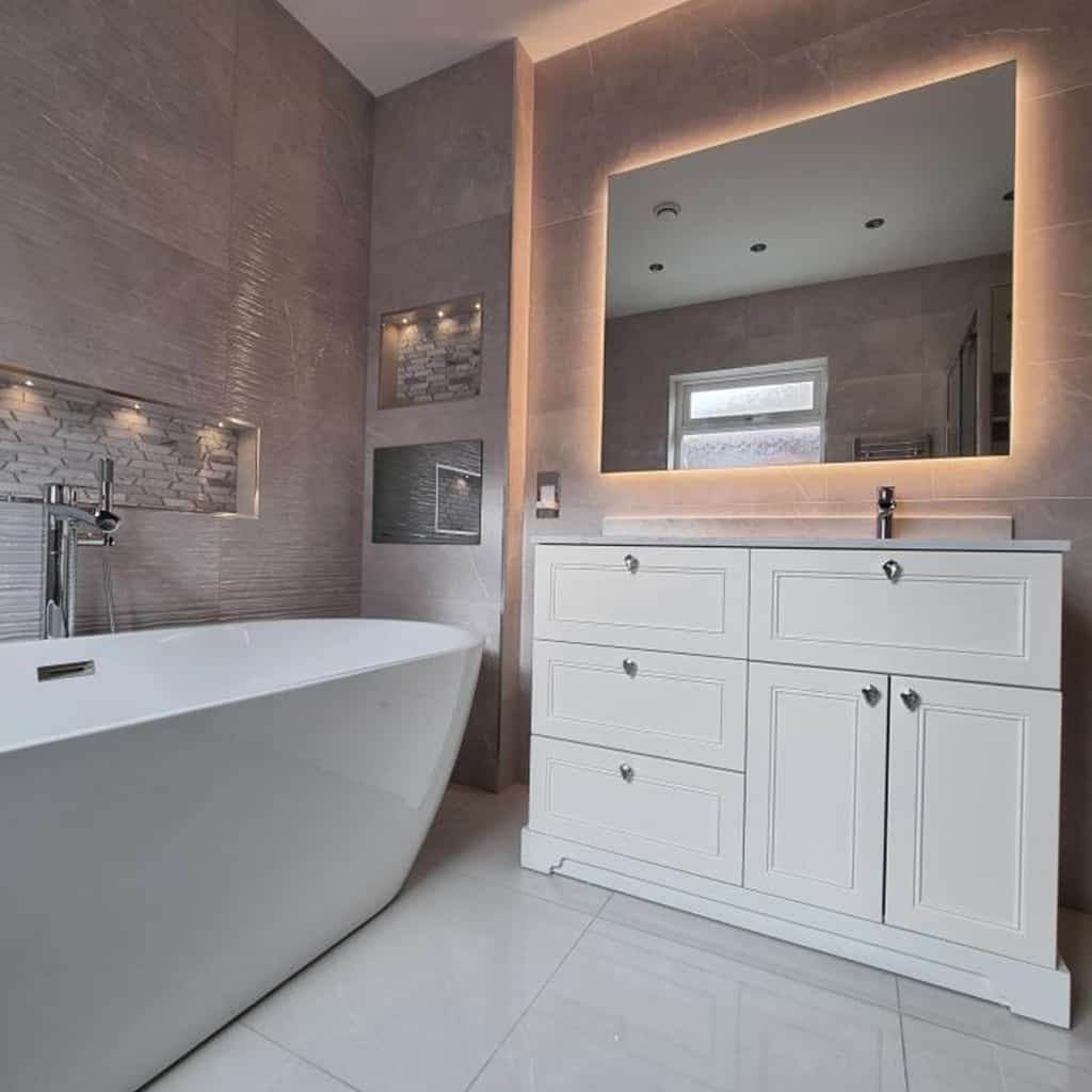 SOFIA Single Sink Bespoke Painted Bathroom Washstand Marble Top