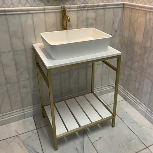Brushed-Brass-Luxe-Bathroom-Washstand-Frame-&-Sink
