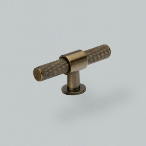 belgravia premium t bar knob 82mm | dark brushed brass