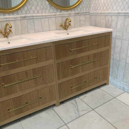 the clarence reeded oak large chest vanity unit | undermounted basin(s)