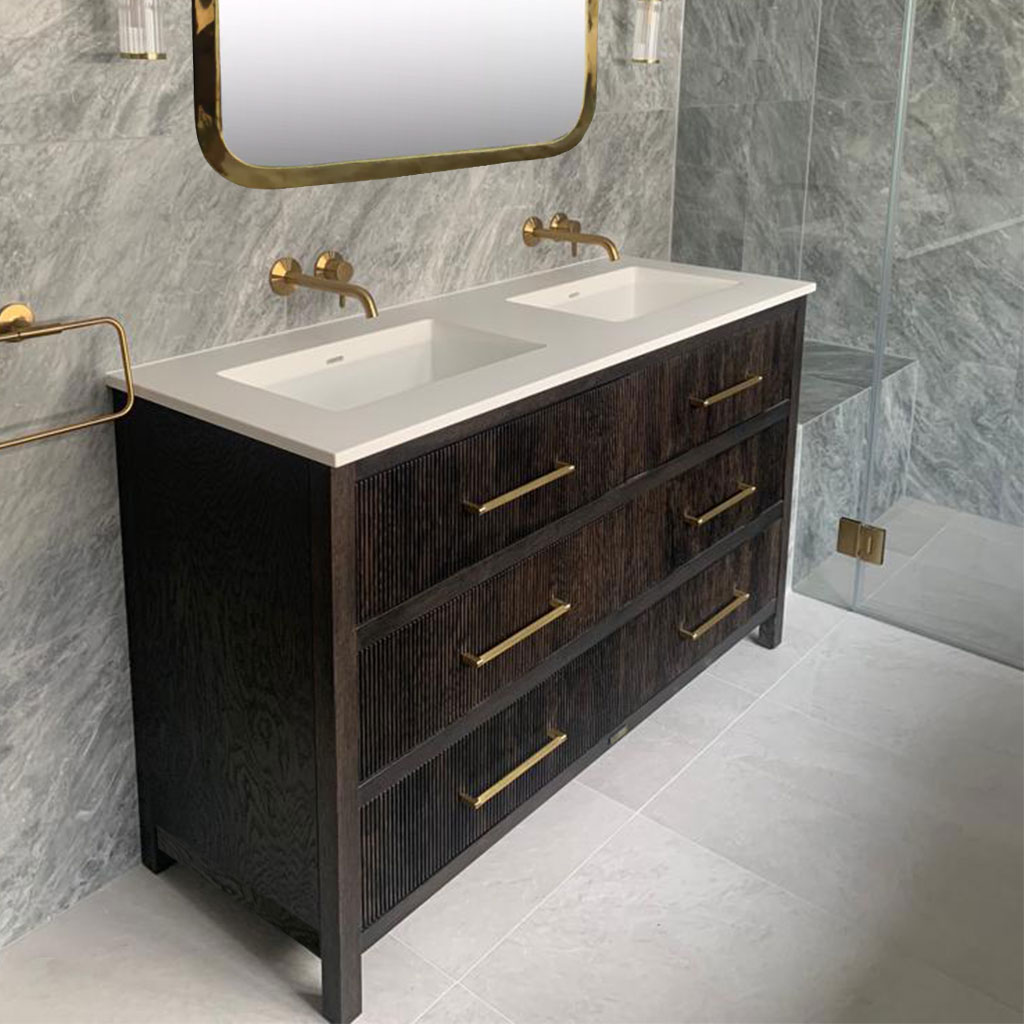 the clarence reeded oak large chest vanity unit | undermounted basin(s)