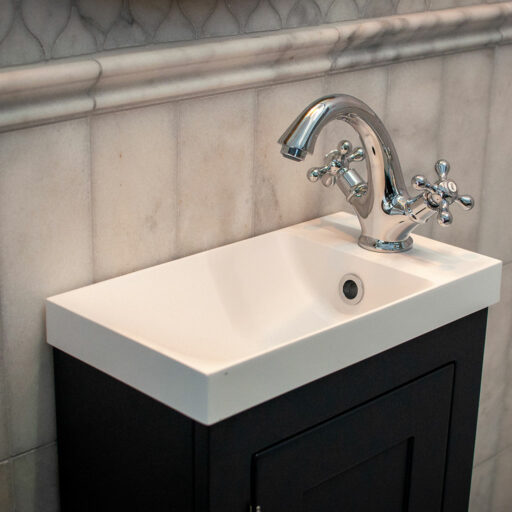 iona traditional 400mm small cloakroom vanity | stone sink