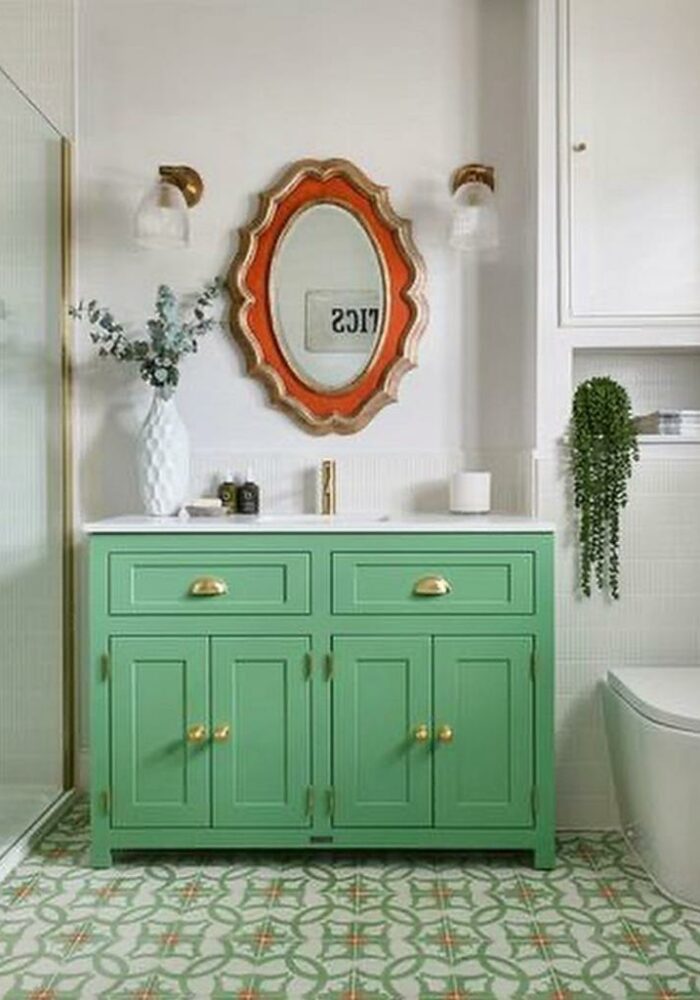 Erica Davies Green Bathroom Vanity Unit