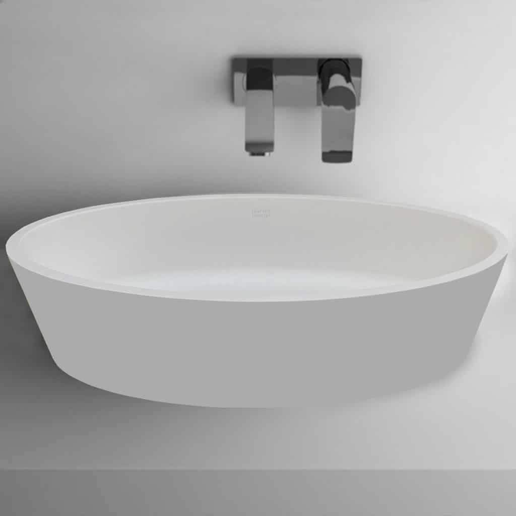 the eleta stone resin | oval counter top sink
