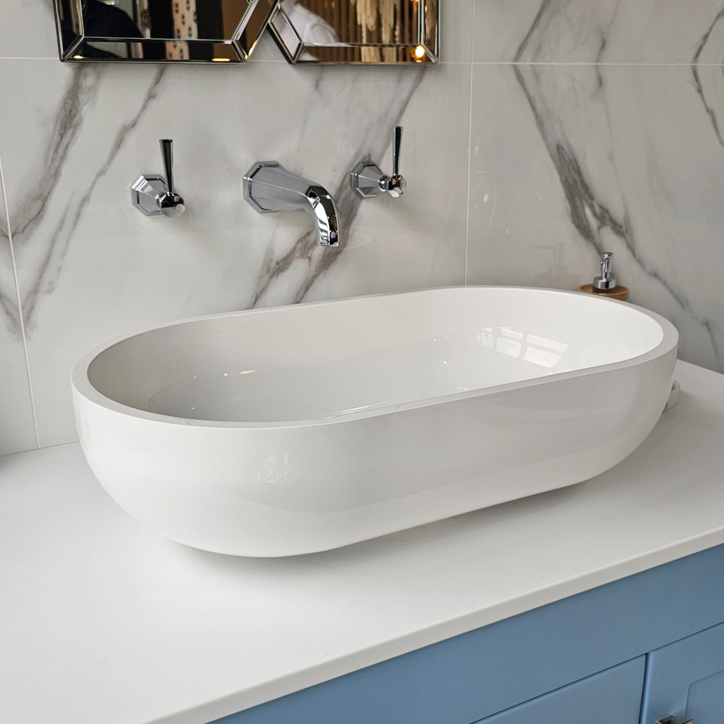 emelle stone resin | counter top sink gloss finish