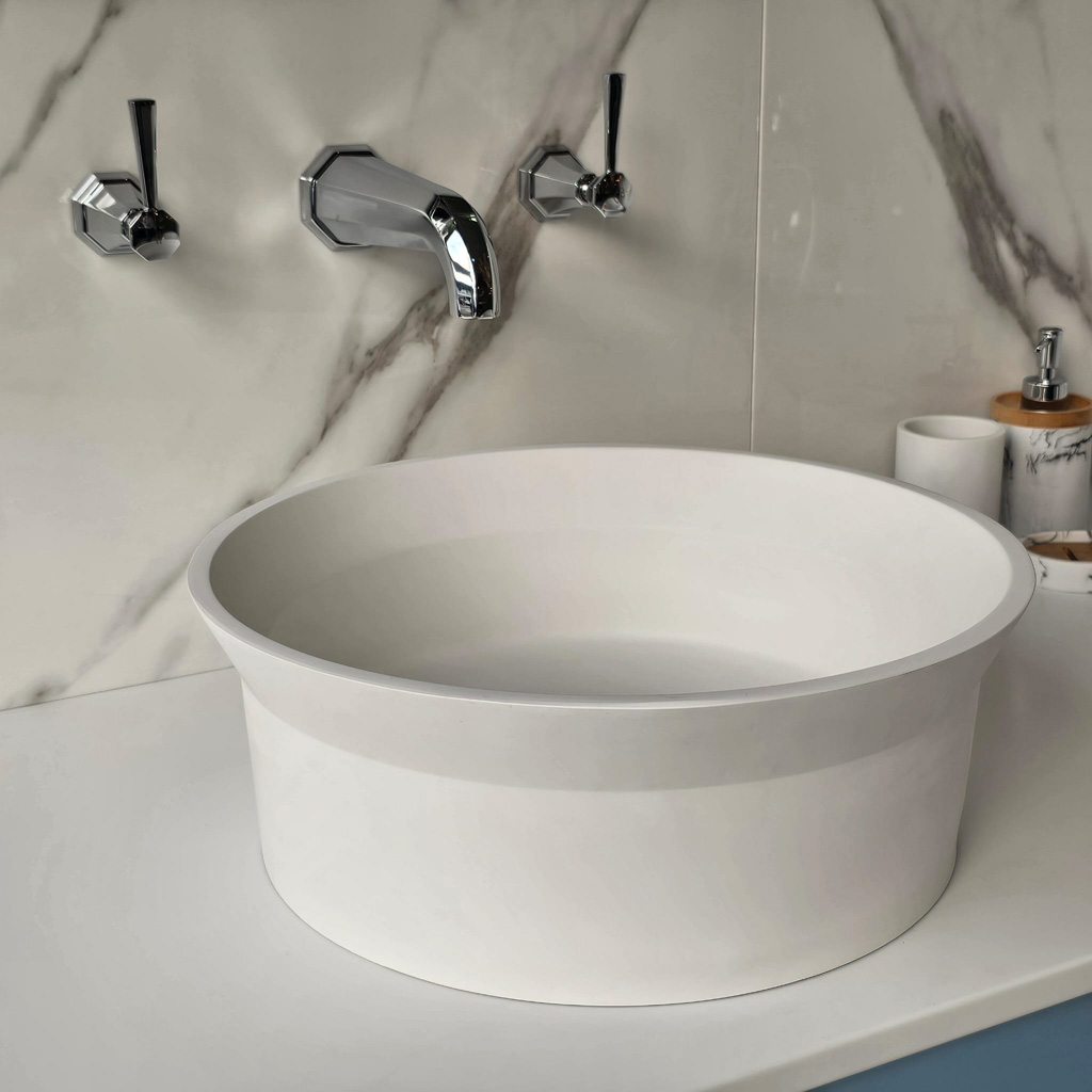 evetta stone resin | round counter top sink matt finish