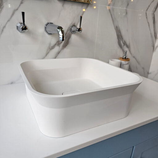 the evony stone resin | square counter top sink matt finish