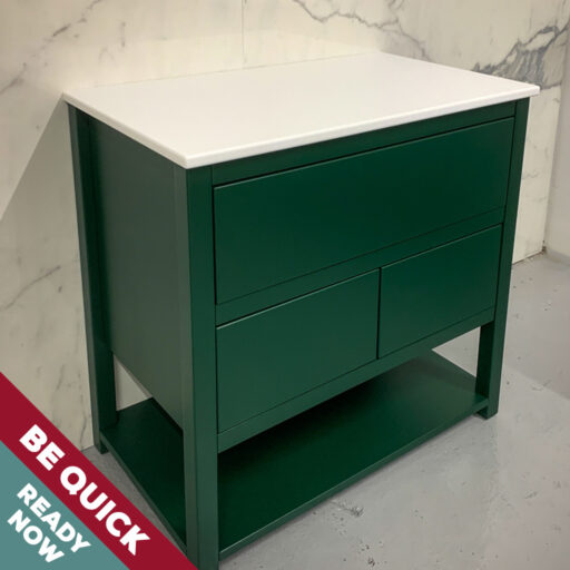 green painted vanity unit 3 drawer