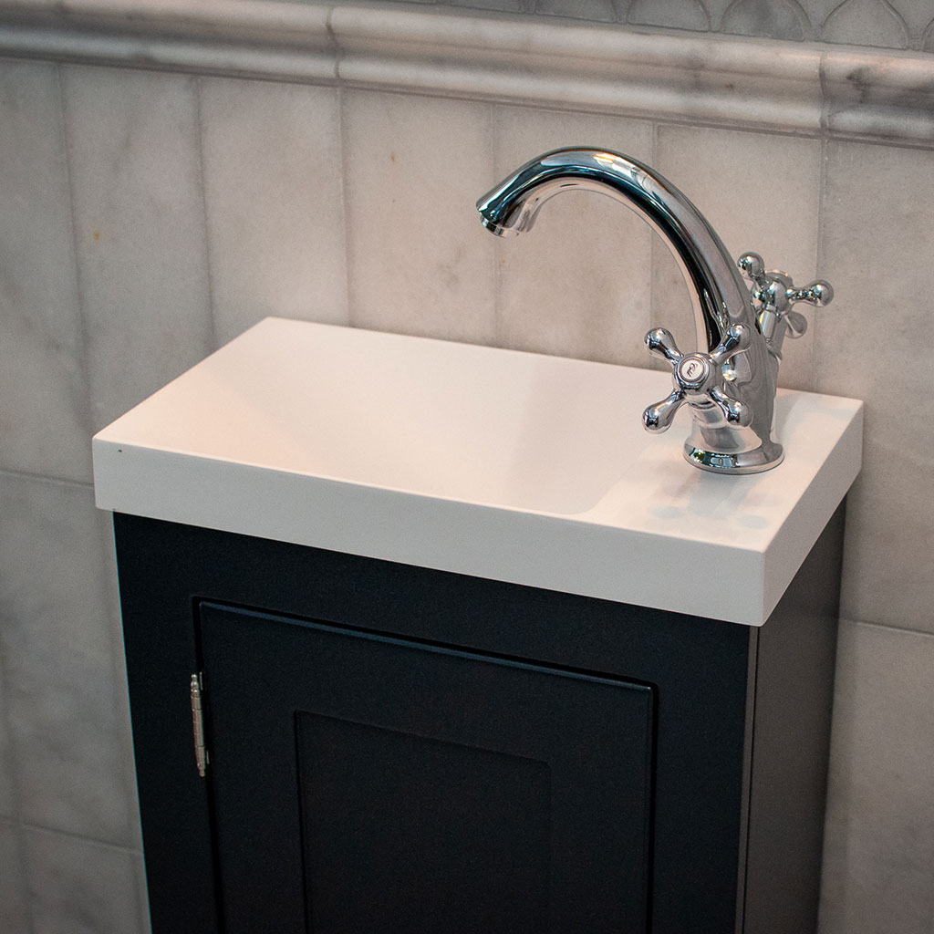 iona traditional 400mm small cloakroom vanity | stone sink