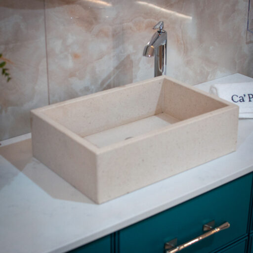 limestone vanity unit sink