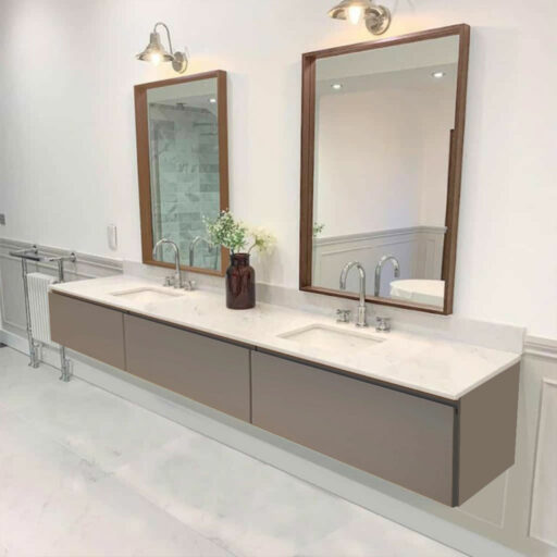 linea large wall hung handleless vanity unit | undercounter sink(s)