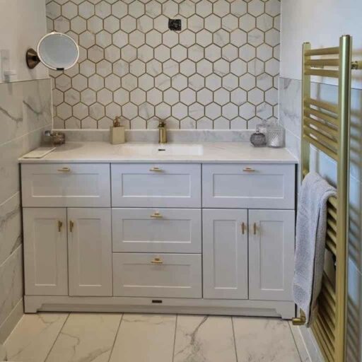 Louise Undercounter Sink Luxury Large Bathroom Vanity Unit Painted White