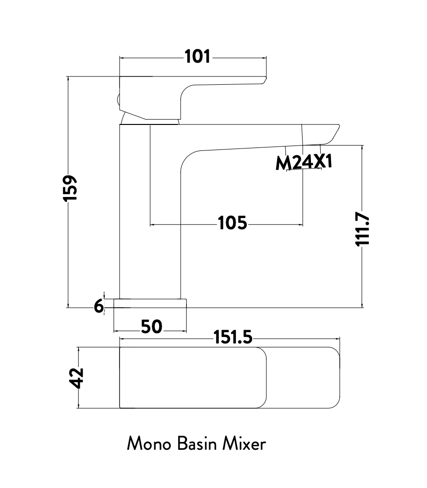 miami basin monobloc mixer in brushed brass