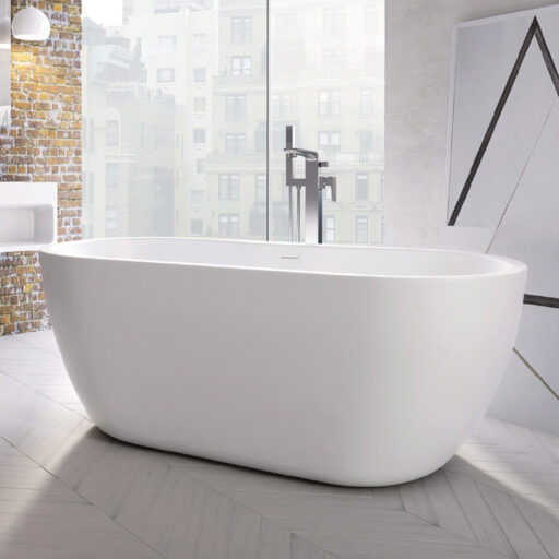 modern oval freestanding bath | acrylic