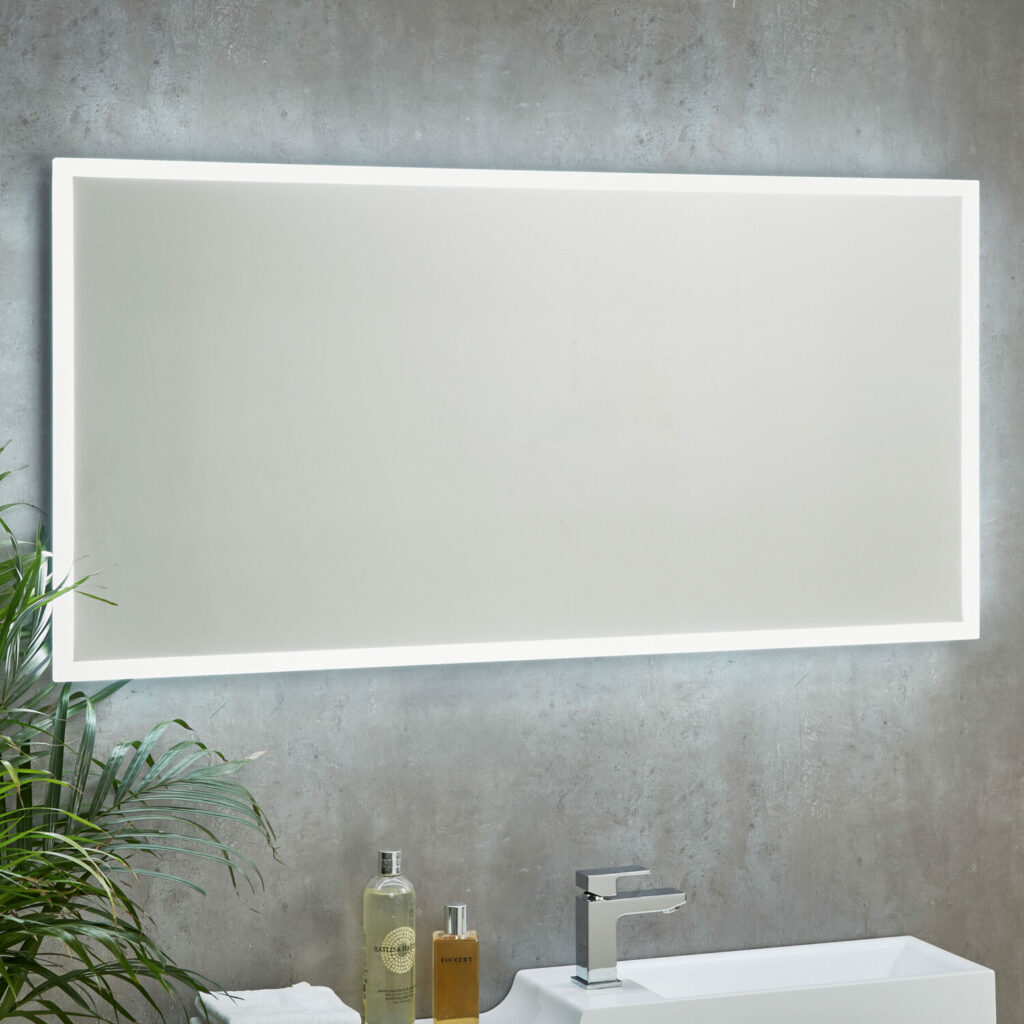 mosco led mirror with demister pad and shaver socket 1200x600mm