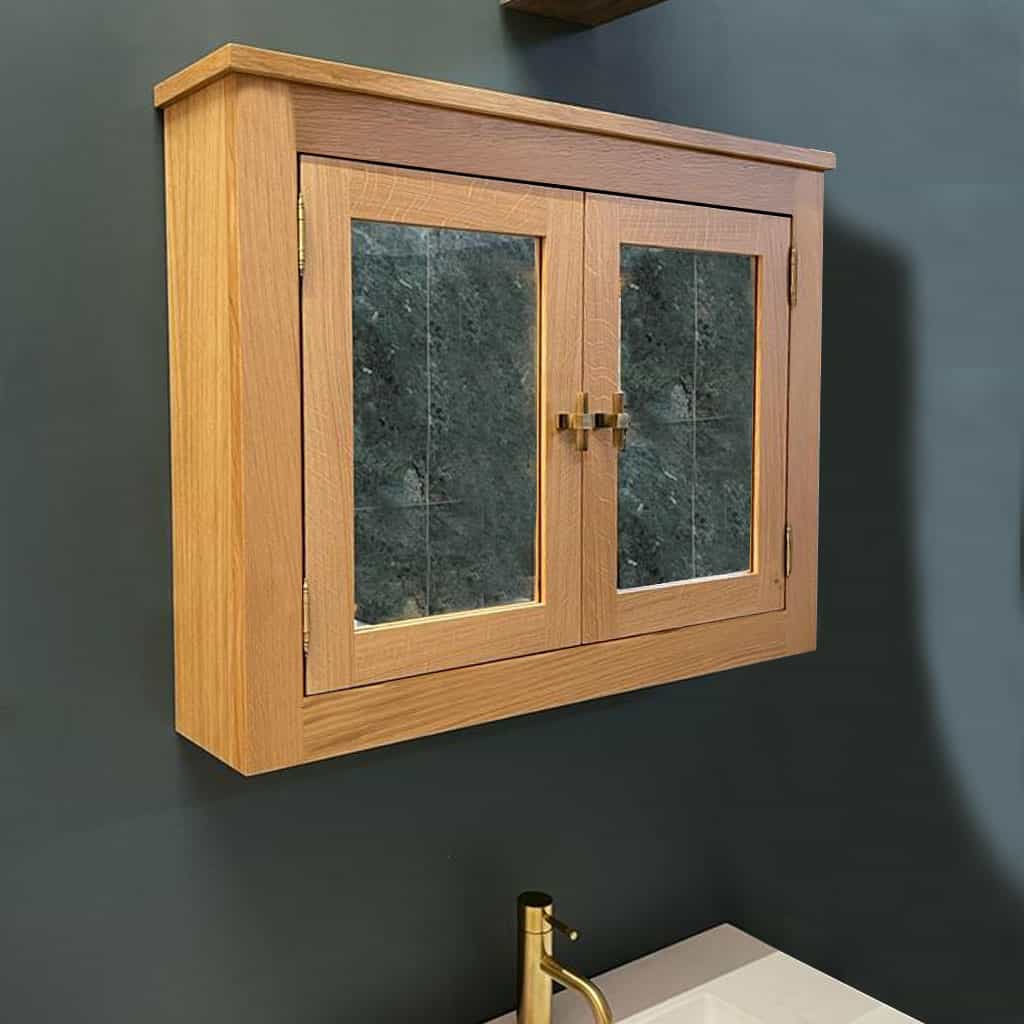 the charlotte oak bathroom mirrored wall cabinet