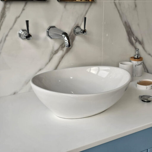 oval sit on ceramic sink