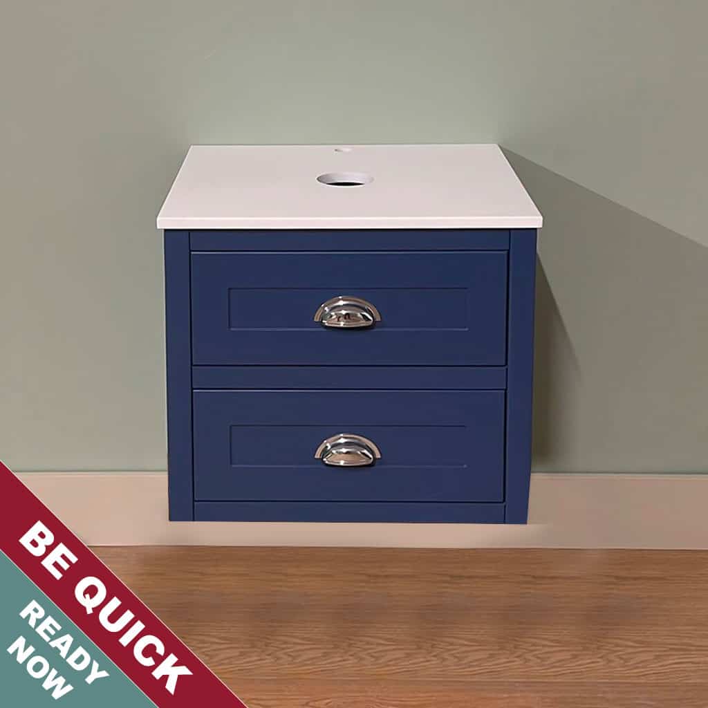 ava shaker wall hung painted vanity unit | 600mm blue