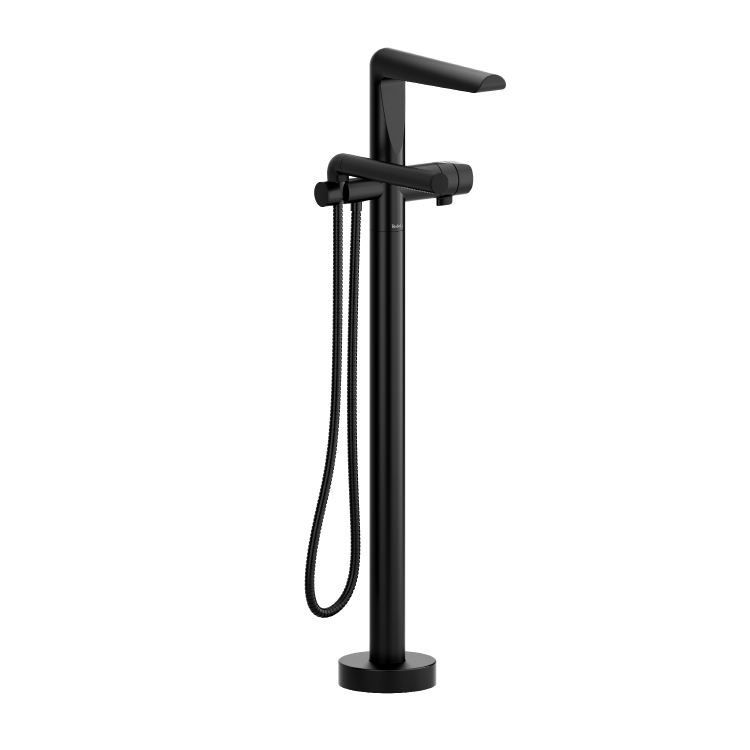 riobel parabola freestanding bath shower mixer | matt black