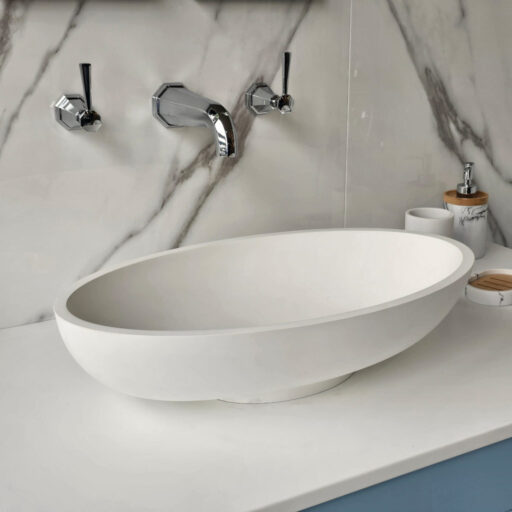 priscilla oval | countertop stone sink matt finish