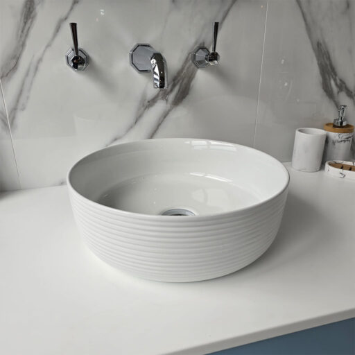 ribbed round sit on ceramic sink
