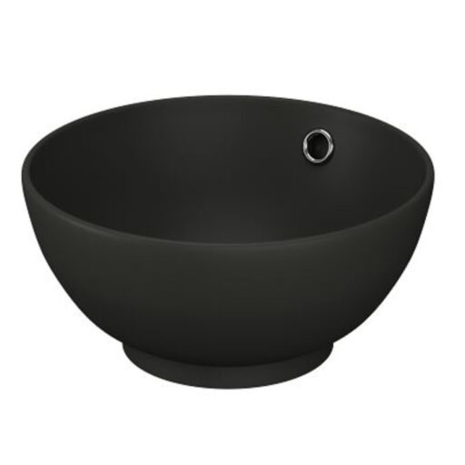 round black ceramic sit on sink