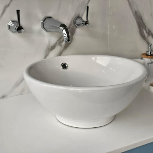round sit on ceramic sink