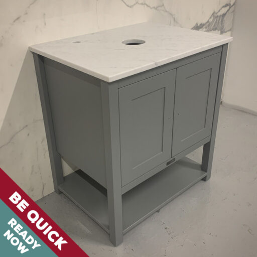 uk made painted vanity unit in light grey
