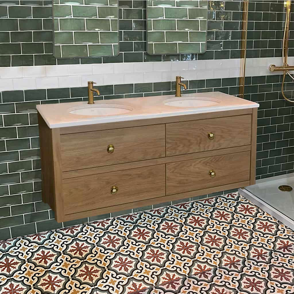 ava oak large wall hung bathroom vanity unit | undercounter basin(s)