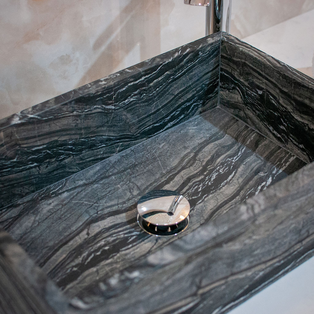 zebra marble vanity unit sink